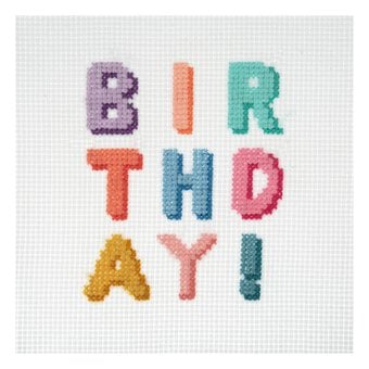 Trimits Birthday Mini Cross Stitch Kit 13cm x 13cm image number 2