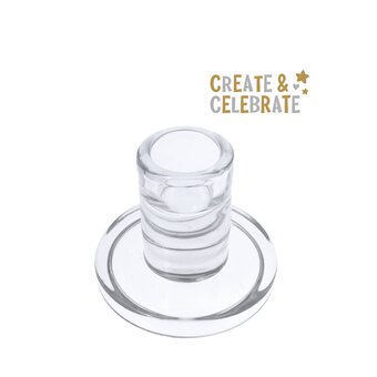 Create & Celebrate Glass Taper Candle Holder