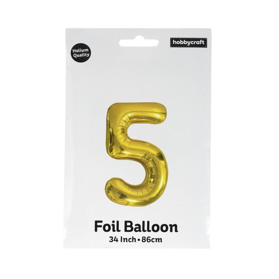 Extra Large Gold Foil Number 5 Balloon image number 3