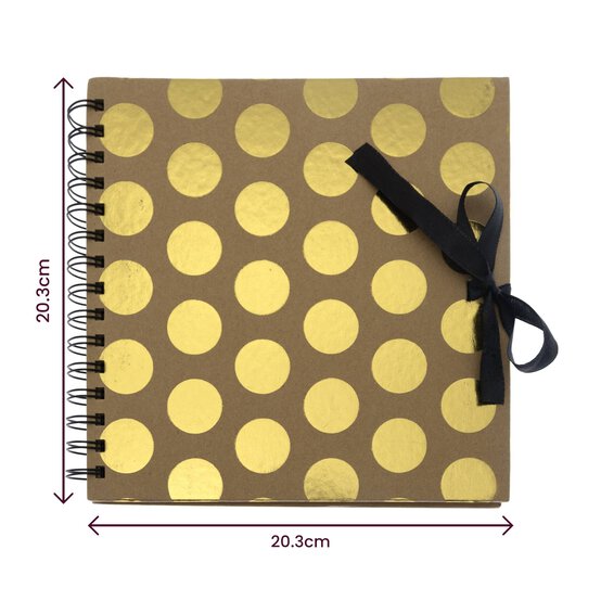 Spiral Bound Foil Gold Dot Scrapbook 8 x 8 Inches image number 5