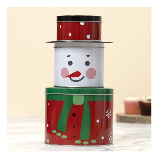 Snowman Baking Tins 3 Pack  image number 1