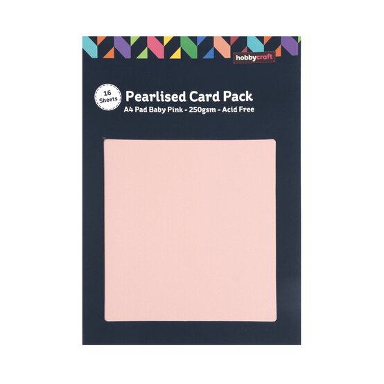 Baby Pink Pearlised Card A4 16 Pack image number 3