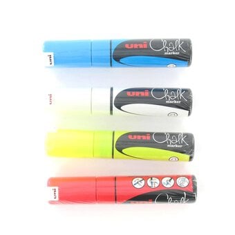 Uni-ball Liquid Chalk Marker Pens 8mm 4 Pack