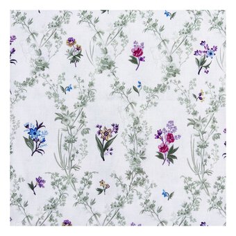 V&A Pressed in Time Floral Trellis Cotton Fabric by the Metre