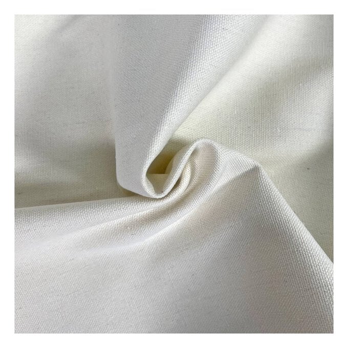 Cream Poly Cotton Canvas Fabric by the Metre image number 1