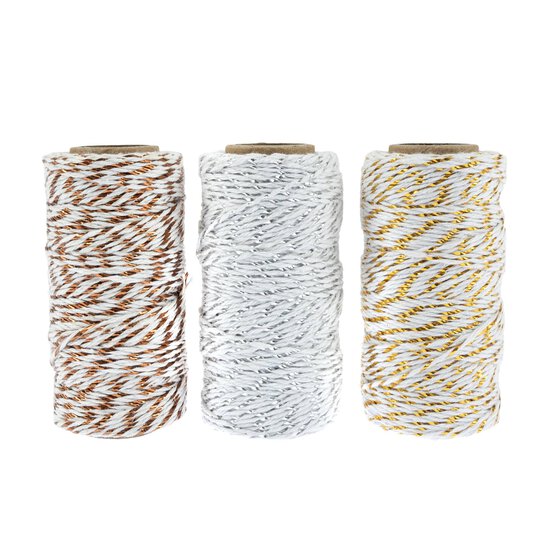 Metallic Twine 50m 3 Pack image number 1