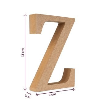 MDF Wooden Letter Z 13cm image number 5