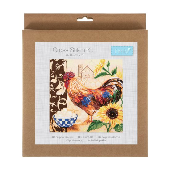 Trimits County Rooster Large Cross Stitch Kit 36cm x 36cm image number 1