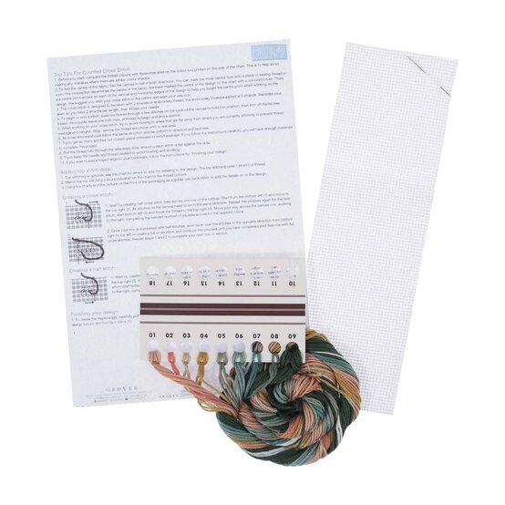 Trimits Floral Woodblock Cross Stitch Bookmark Kit image number 2