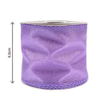 Lilac Wire Edge Organza Ribbon 63mm x 3m image number 3