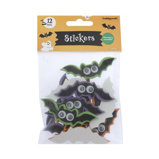 Googly Eye Bat Foam Stickers 12 Pack image number 3