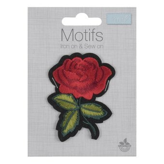 Trimits Red Rose Iron-On Patch image number 2