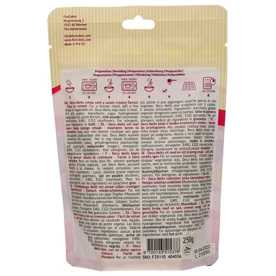 Funcakes White Deco Melts 250g image number 5