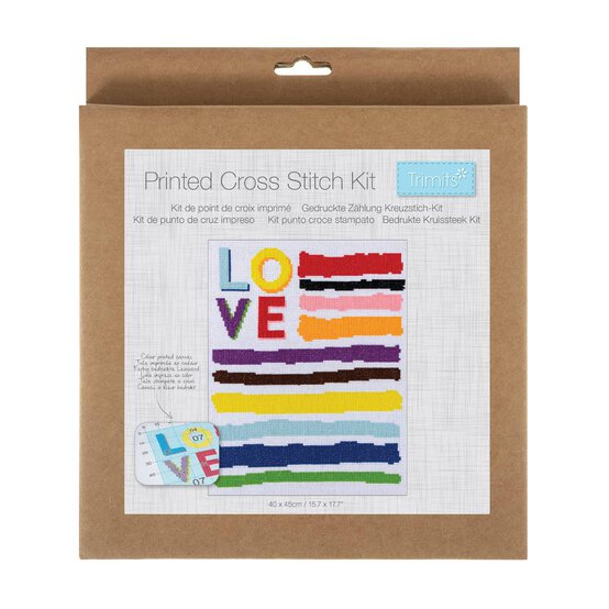 Trimits Large Love Printed Cross Stitch Kit image number 1