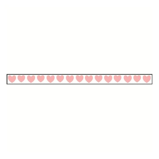 Baby Pink Hearts Satin Ribbon 6mm x 4m image number 1