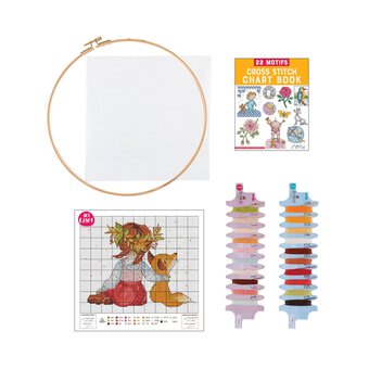 Spring Girl Cross Stitch Kit with Hoop 10 Inches image number 3