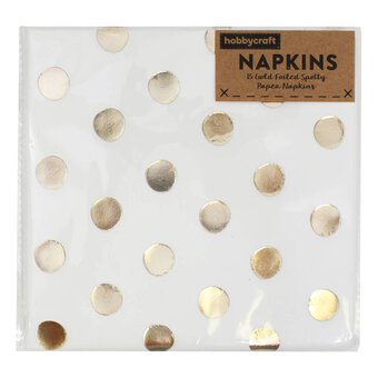 Gold Foil Polka Dot Paper Napkins 15 Pack