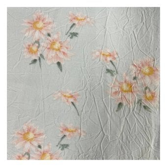 Mint Pastel Floral Crinkle Print Fabric by the Metre