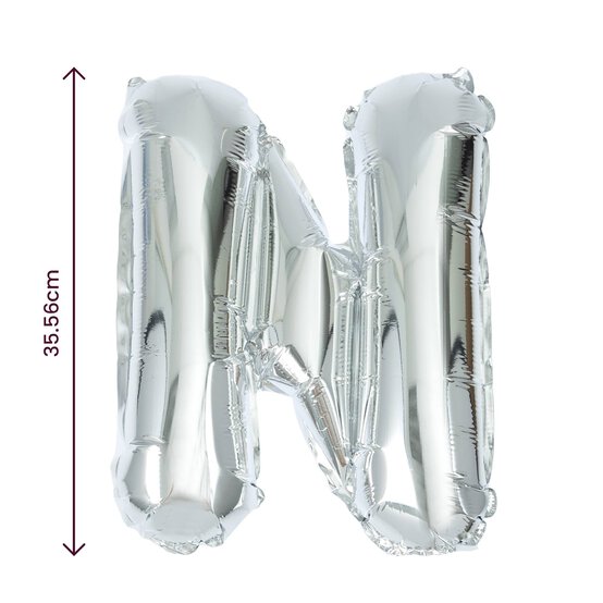 Silver Foil Letter N Balloon image number 2