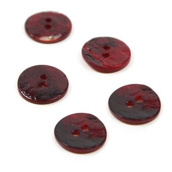 Hemline Red Shell Mother of Pearl Button 5 Pack