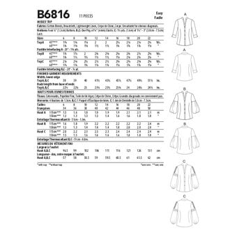 Butterick Women’s Tops Sewing Pattern B6816 (6-14)