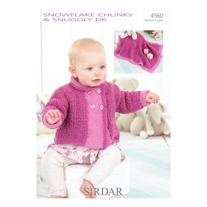 Sirdar Snowflake Chunky and Snuggly DK Jacket and Blanket Digital Pattern 4560 image number 1