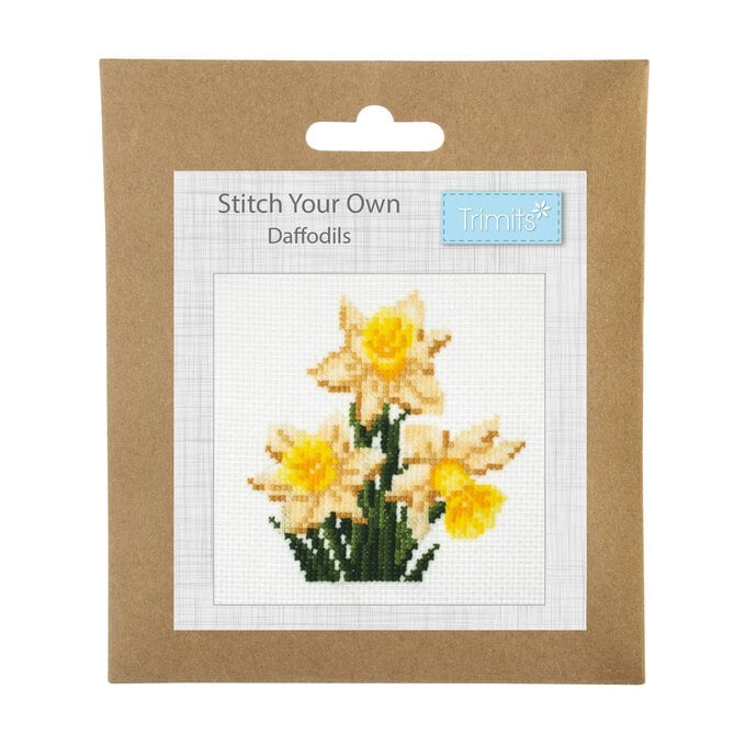 Trimits Daffodil Mini Cross Stitch Kit 13cm x 13cm image number 1