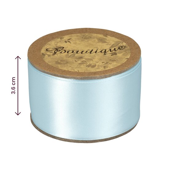 Light Blue Double-Faced Satin Ribbon 36mm x 5m image number 4