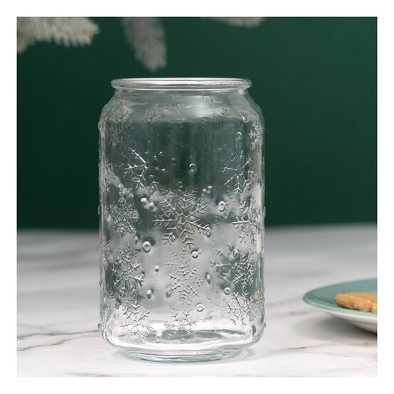 Snowflake Drinking Jar Glass image number 1