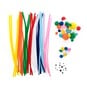 Primary Pipe Cleaners and Poms Craft Pack 80 Pieces image number 1
