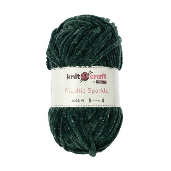 Knitcraft Green Plushie Sparkle Yarn 100g image number 1
