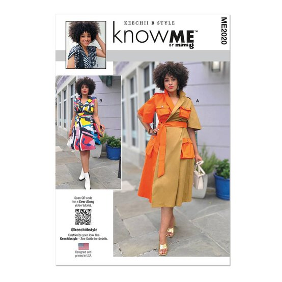 Know Me Women's Dresses Sewing Pattern ME2020 (W2 20W-28W) image number 1