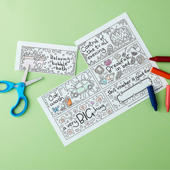 Free Mother's Day Vouchers Colouring Sheet image number 1