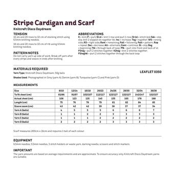 Knitcraft Stripe Cardigan and Scarf Digital Pattern 0350 image number 5