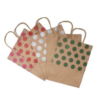 Large Spotted Gift Bags 5 Pack