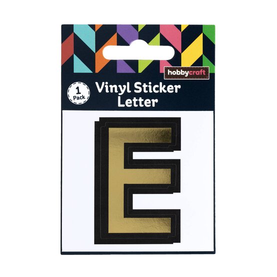 Black and Gold Vinyl Letter E Sticker 5cm image number 5