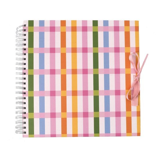 Spiral Bound Striped Scrapbook 12 x 12 Inches image number 1