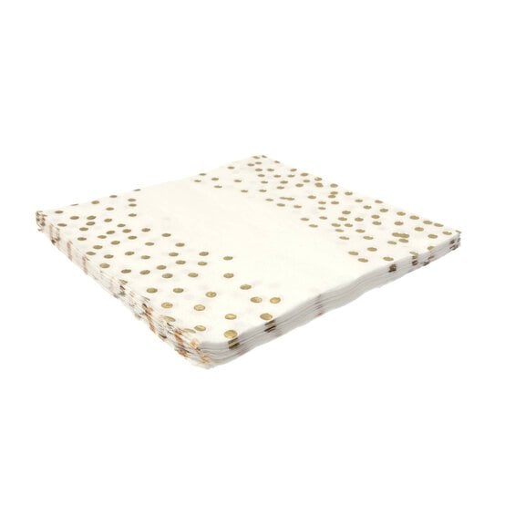 Create & Celebrate Gold Dotted Paper Napkins 12 Pack image number 3