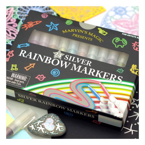 Marvin’s Magic Silver Rainbow Markers 12 Pack image number 3