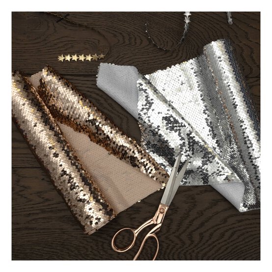 Rose Gold Sequin Fabric Roll 28cm x 2m  image number 2