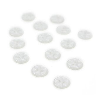 Hemline White Basic Star Button 14 Pack