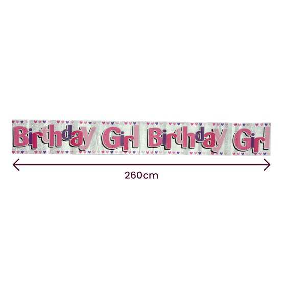 Happy Birthday Girl Party Banner 2.5m image number 3