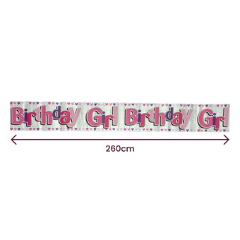 Happy Birthday Girl Party Banner 2.5m image number 3