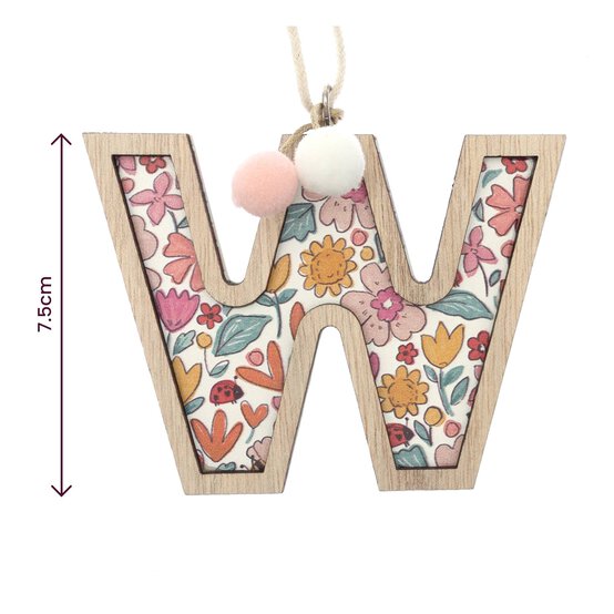 Hanging Wooden Letter W 7.5cm  image number 3