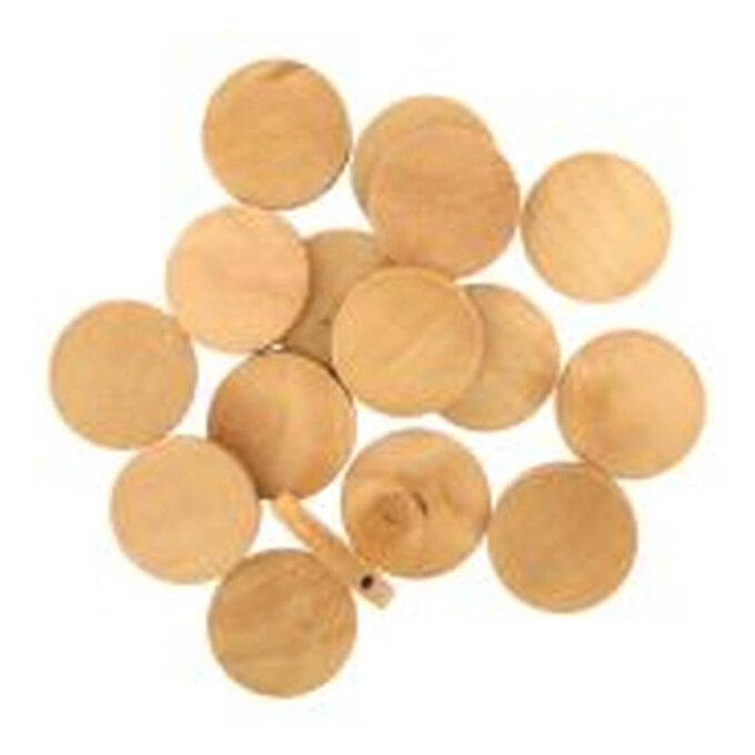 Hobbycraft Large Wooden flat rounds Beads Brown Hobbycraft