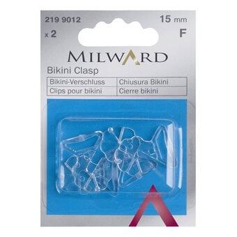Milward Transparent Bikini Clasp 15mm 2 Pack