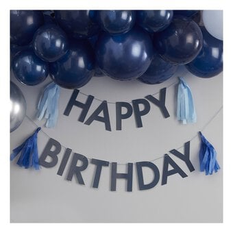 Ginger Ray Blue Happy Birthday Bunting with Tassels 1.5m image number 2