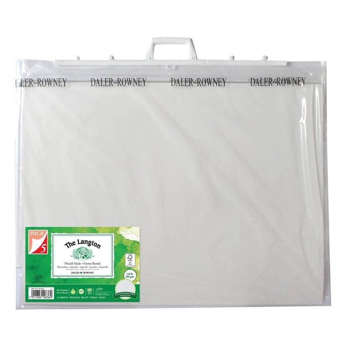 Daler-Rowney Carry Bag and The Langton Rough Watercolour Paper 55.9cm x 76.2cm 5 Pack image number 1