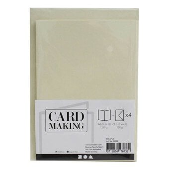 Pearlescent Cream Cards and Envelopes A6 4 Pack image number 2