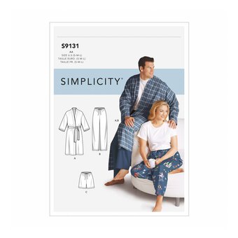 Simplicity Unisex Sleepwear Sewing Pattern S9131 (XL-XXXL)